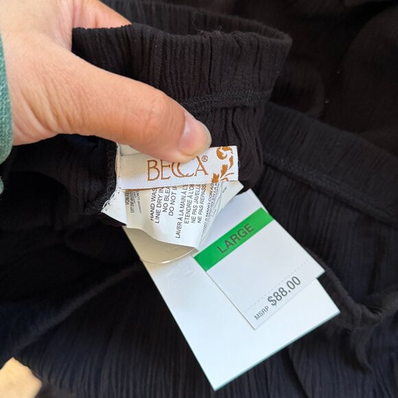 Becca by Rebecca Virtue / Black Crepe Strapless Tie Waist Jumpsuit L NWT - Picture 6 of 7